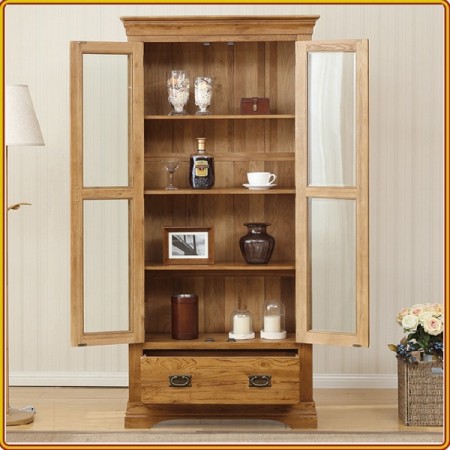 French Oak - 90cm : Kệ 2 Cánh Kính Gỗ Sồi + 2 Ngăn Kéo French Oak - 90cm : Kệ 2 Cánh Kính Gỗ Sồi + 2 Ngăn Kéo